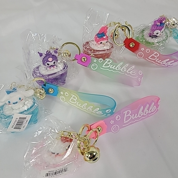 SANRIO 5 Keyring Glitter Bubble Bath Kuromi Hello Kitty My Melody Cinnamoroll - Picture 2 of 10